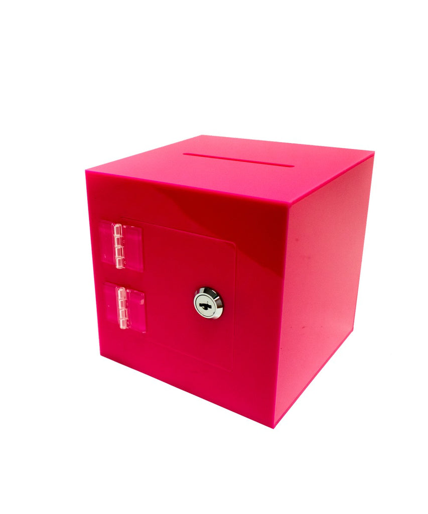 Rear Locking Door Donation Box or Ballot Box with Keys