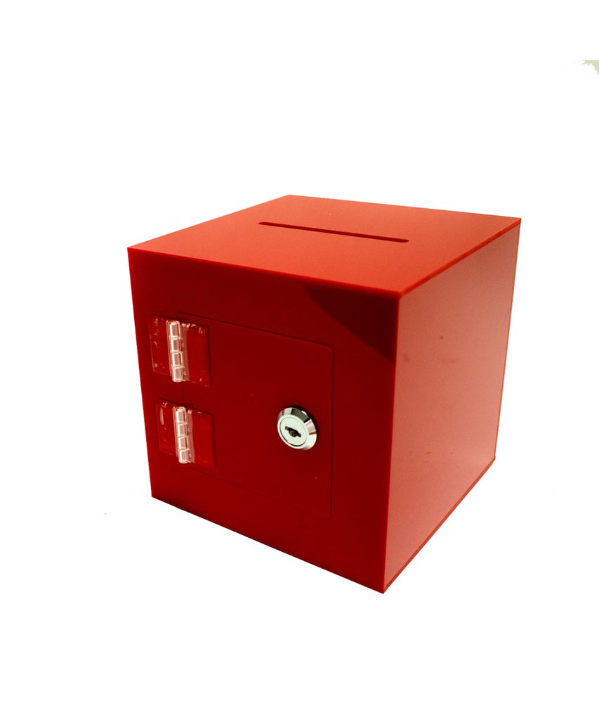 Rear Locking Door Donation Box or Ballot Box with Keys