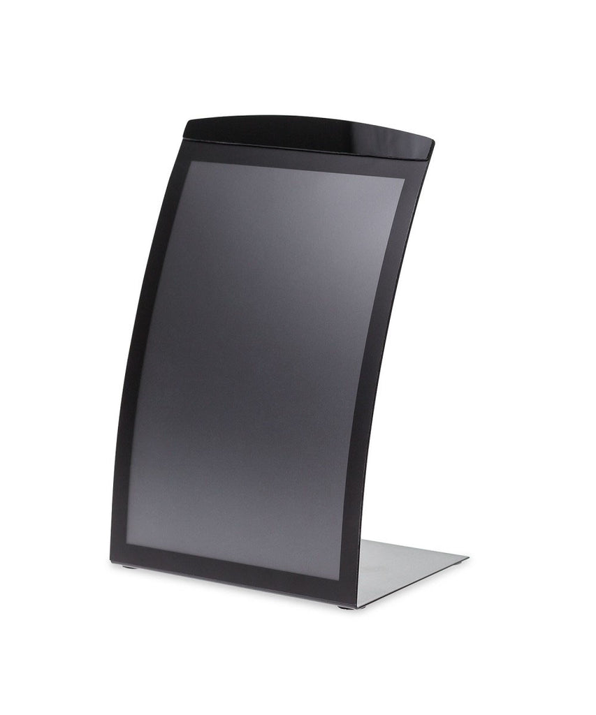 Black Curved Sign Holder with Flip Cover