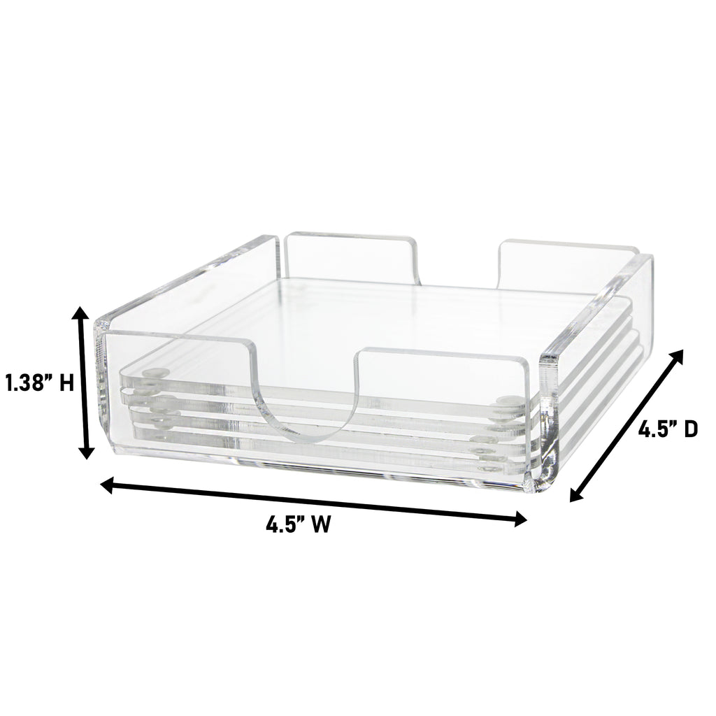 Clear Acrylic Coasters &  Coaster Holders