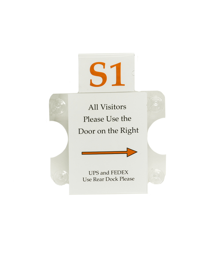 8.5" x 11" Window Mount Sign Holder with 6" x 4" Header Sign