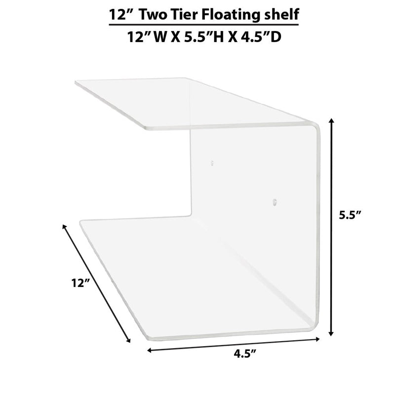 2 Tier Wall Mounted Floating Shelves