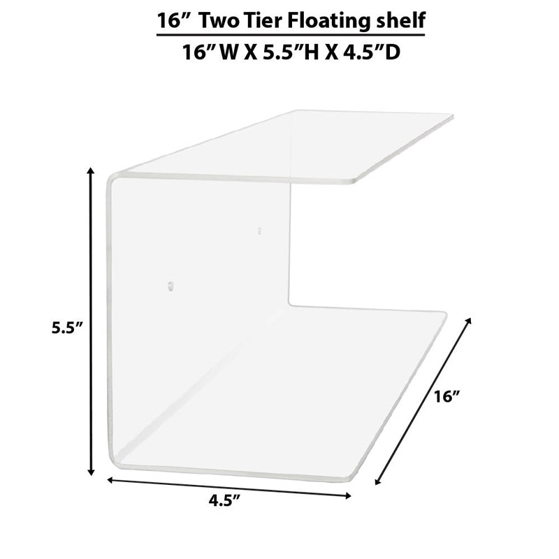 2 Tier Wall Mounted Floating Shelves