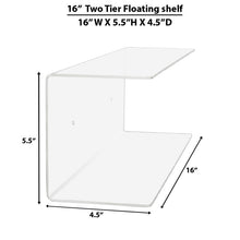 Load image into Gallery viewer, 2 Tier Wall Mounted Floating Shelves