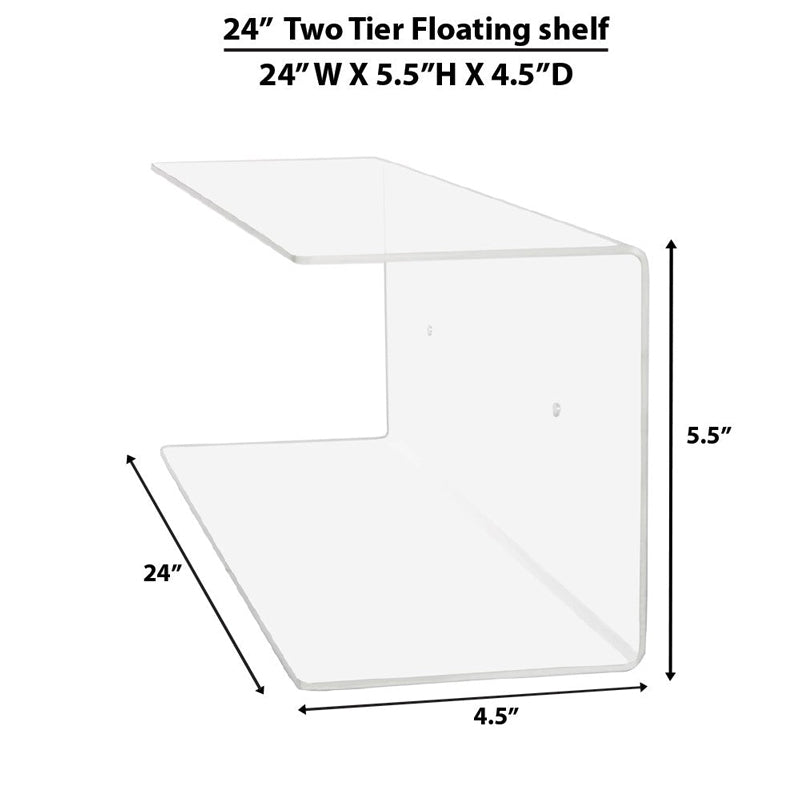 2 Tier Wall Mounted Floating Shelves