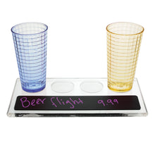 Load image into Gallery viewer, Clear Acrylic 4 Cup Beer Flight Paddle With Chalkboard