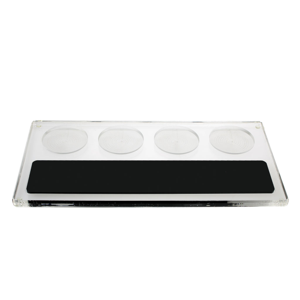 Clear Acrylic 4 Cup Flight Paddle With Chalkboard