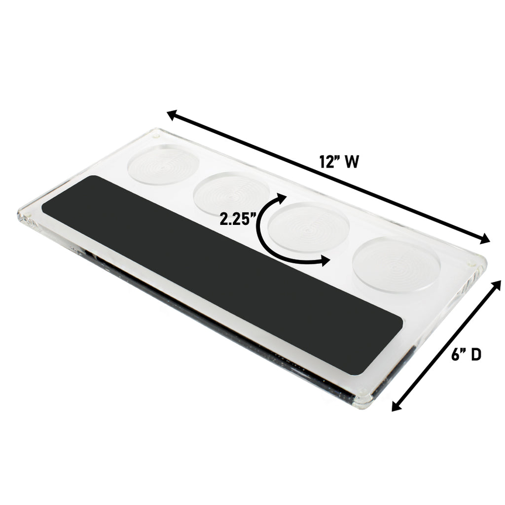 Clear Acrylic 4 Cup Beer Flight Paddle With Chalkboard