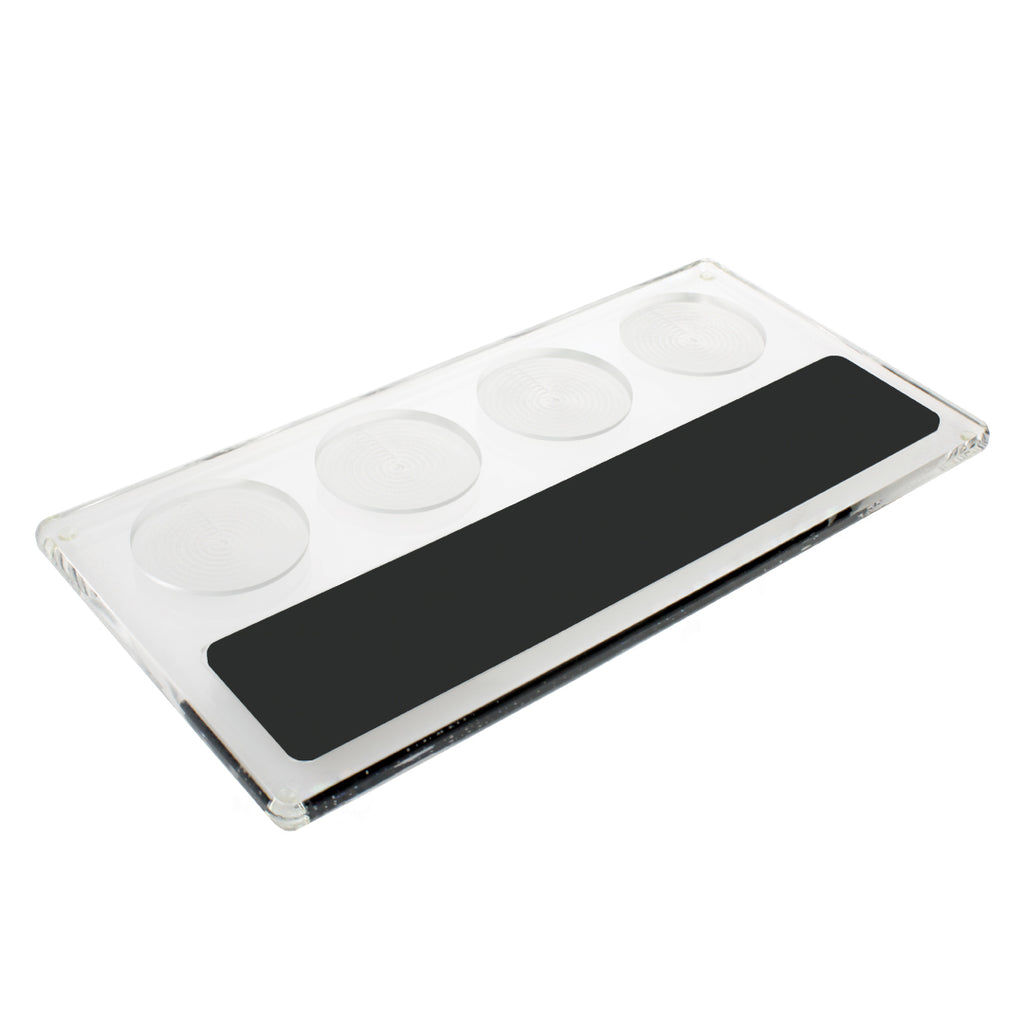 Clear Acrylic 4 Cup Flight Paddle With Chalkboard