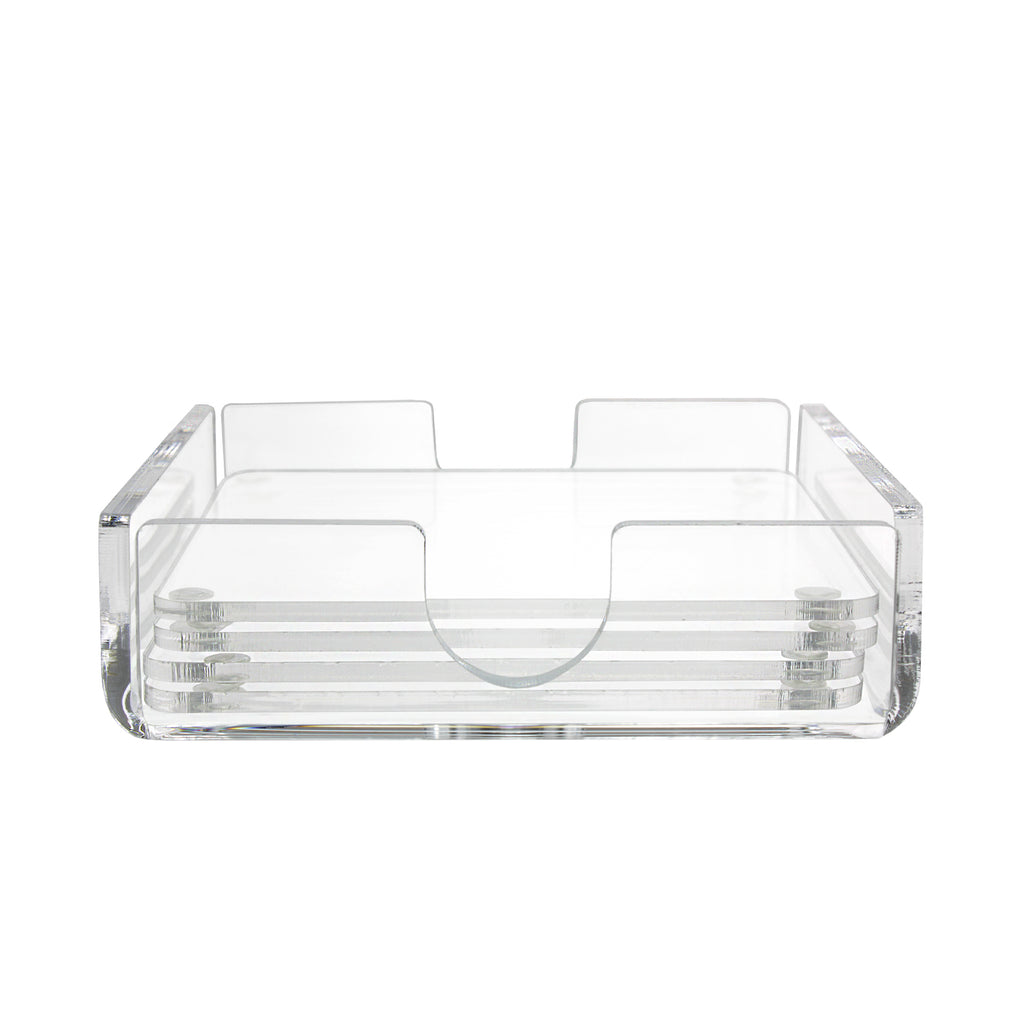 Clear Acrylic Coasters &  Coaster Holders
