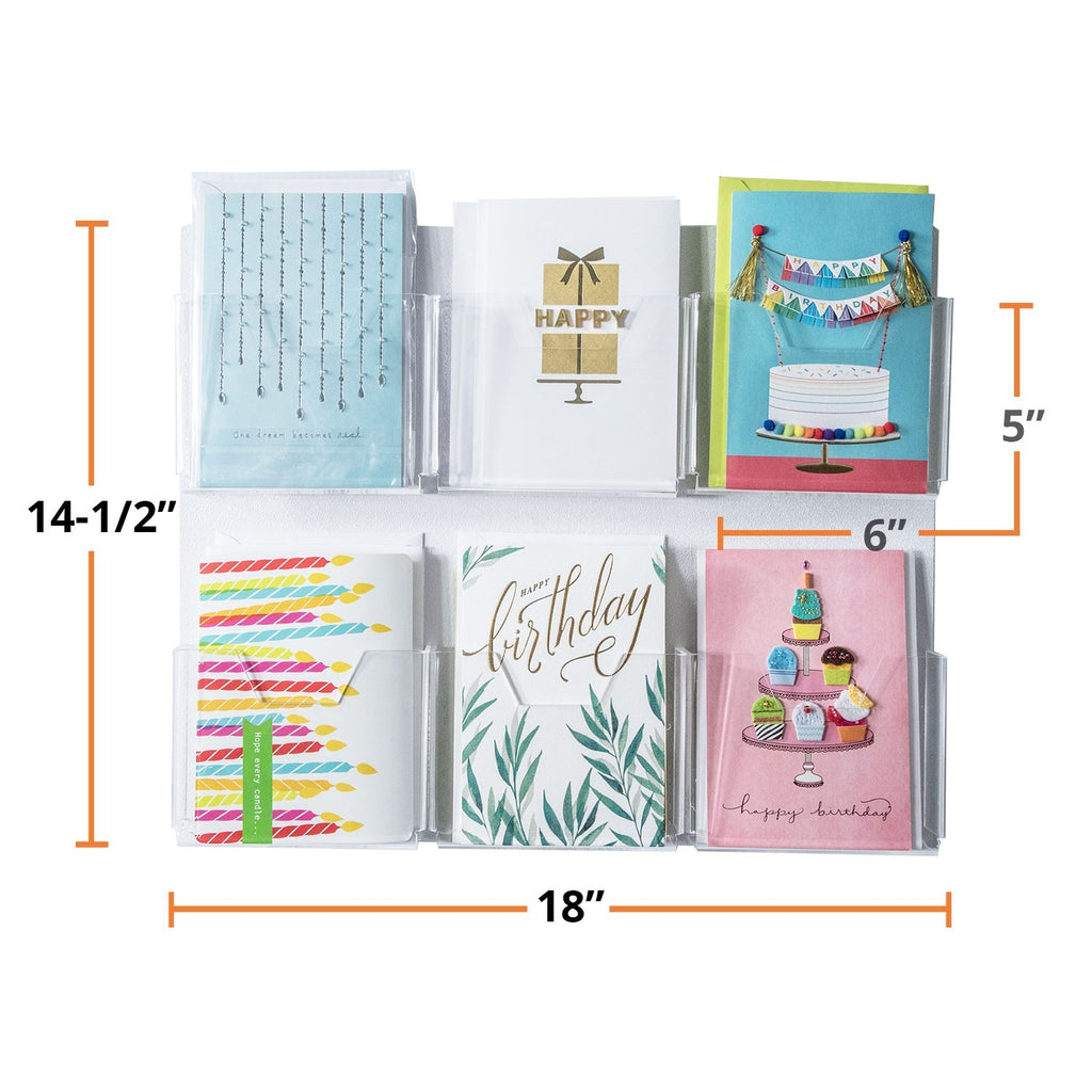 6-pocket Greeting Card Wall Mount, 5" x 7"