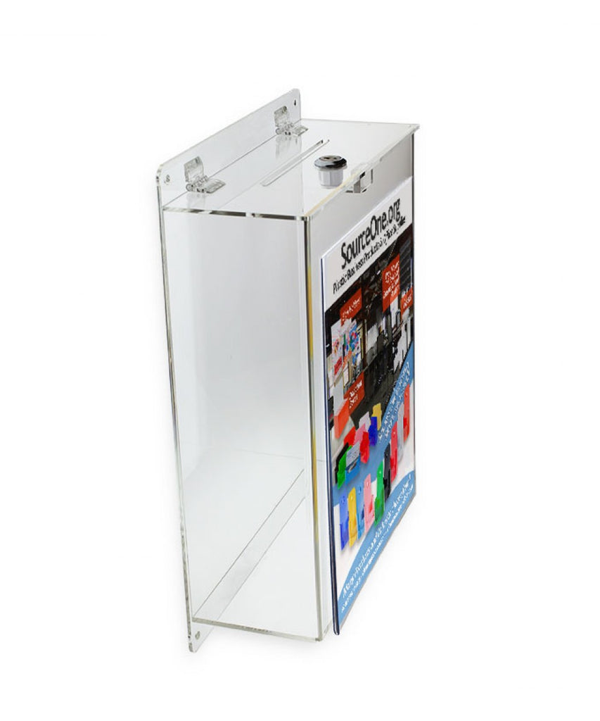 8.5" x 11" Wall Mount Comment Box or Donation Box with Front Sign Holder