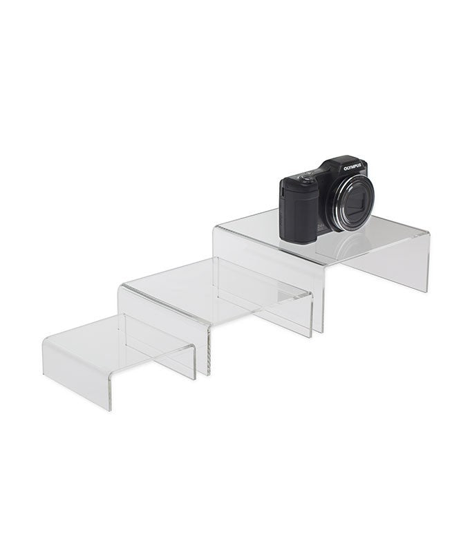 Low Profile Risers, Large Set (8", 10", 12") in Clear Acrylic
