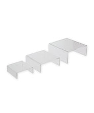 Load image into Gallery viewer, Low Profile Risers, Large Set (8", 10", 12") in Clear Acrylic