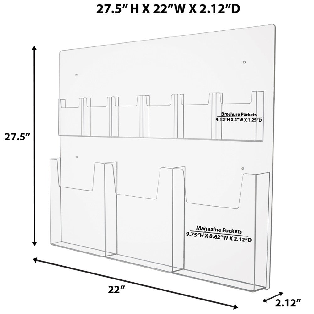 Trifold and Large Brochure/Magazine Holder Combo