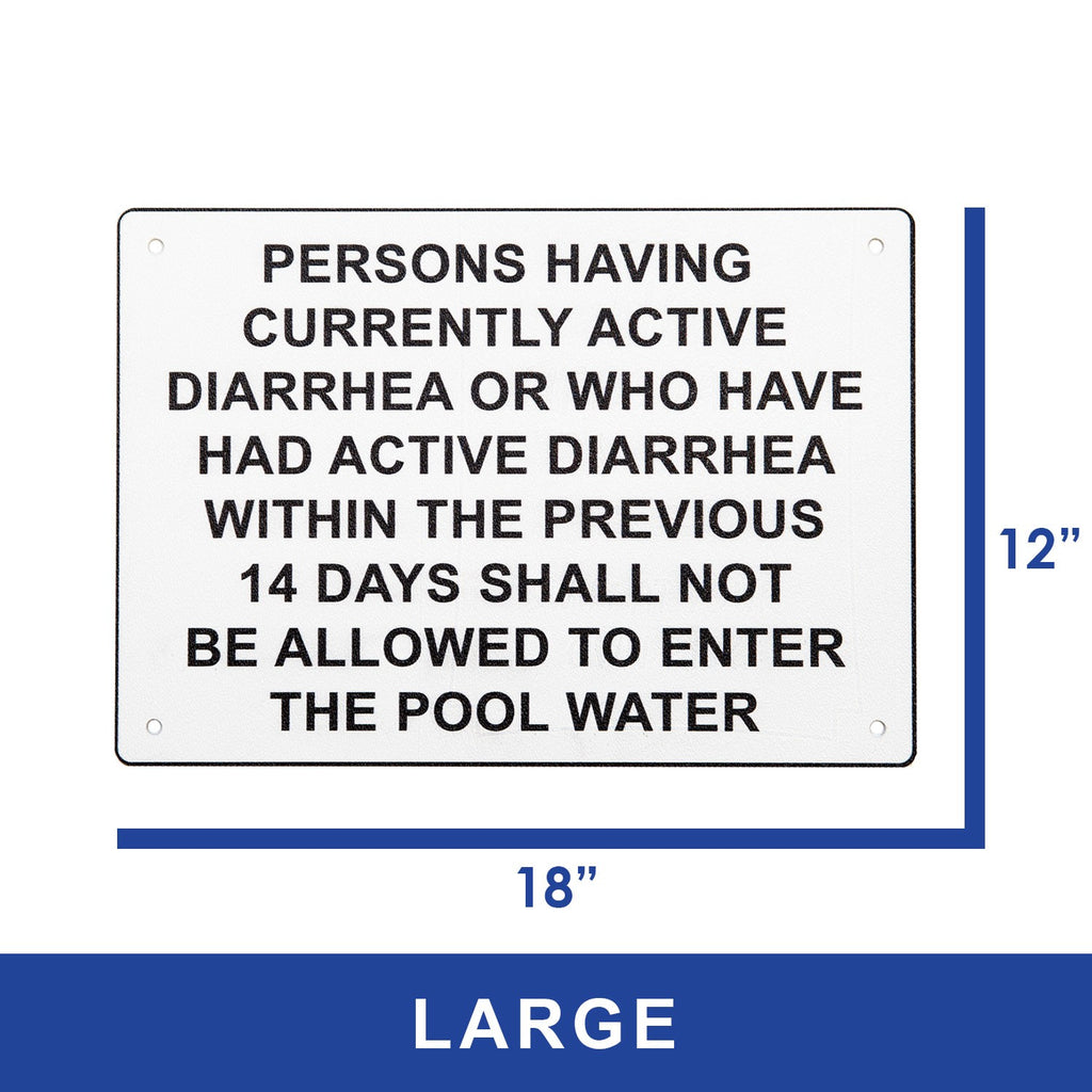 Do Not Use The Pool Active Diarrhea For 14 Days Sign