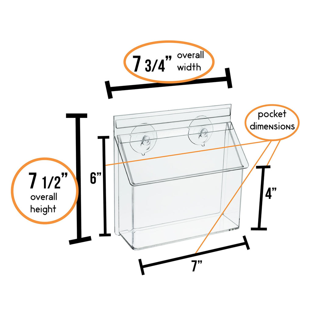 Postcard Holder with Lid for Outdoor Use, Window Glass Mount