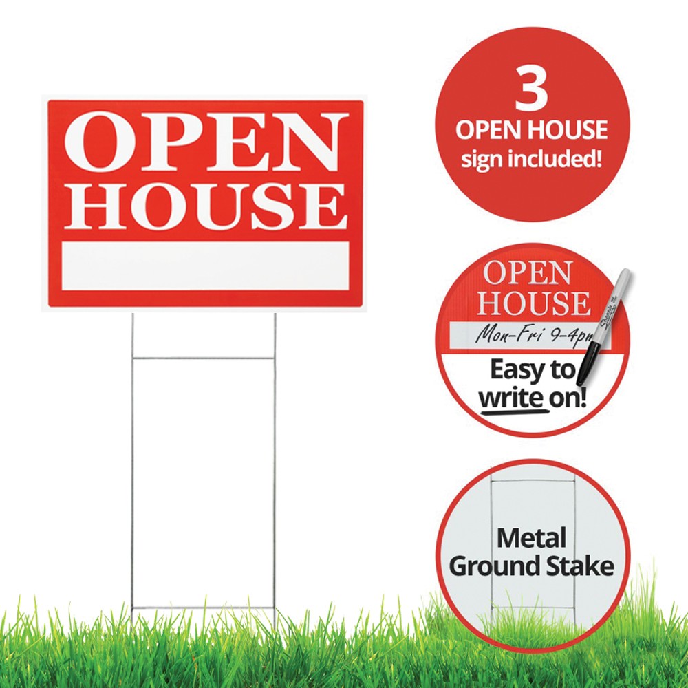 Open House Sign, 3 Pack Set