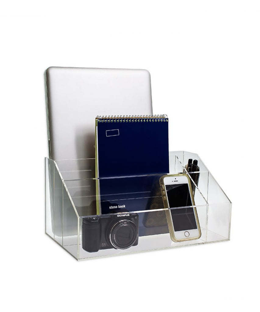 Acrylic Desktop Organizer for laptops, notebooks, files, pens/pencils