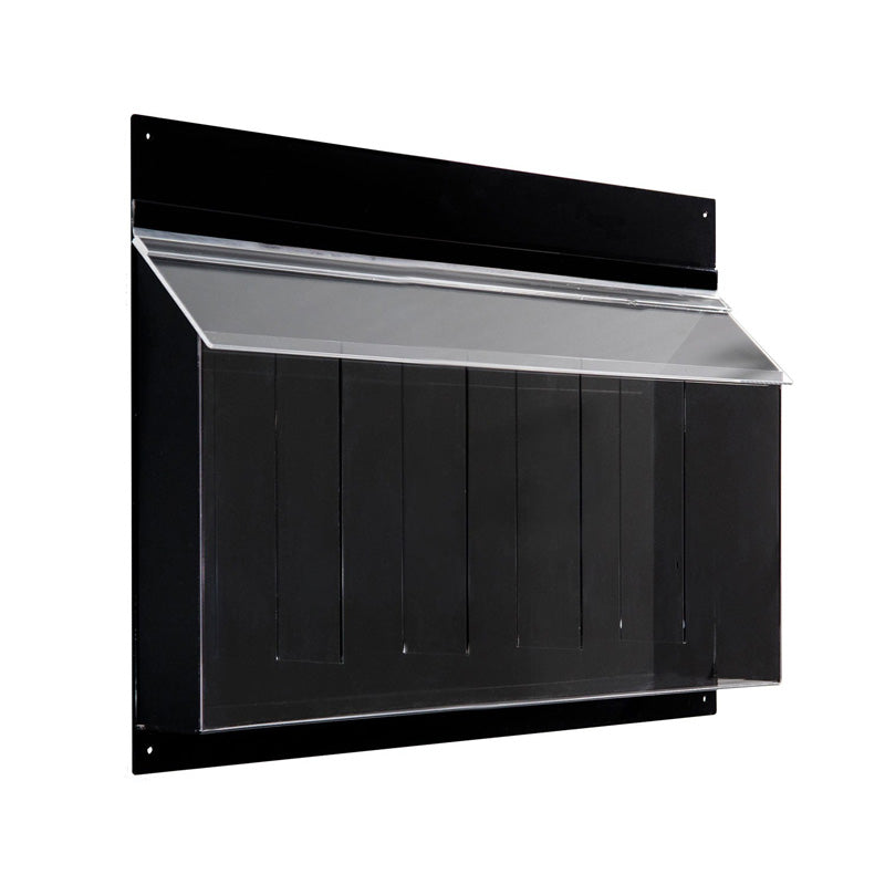 4-Pocket Outdoor Brochure Holder with Lid, Black