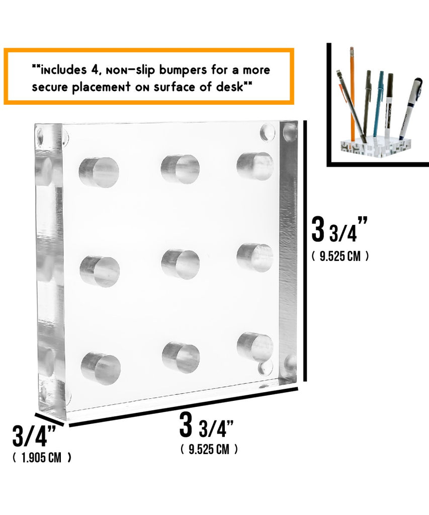 Premium Modern Clear Acrylic Pen Holder