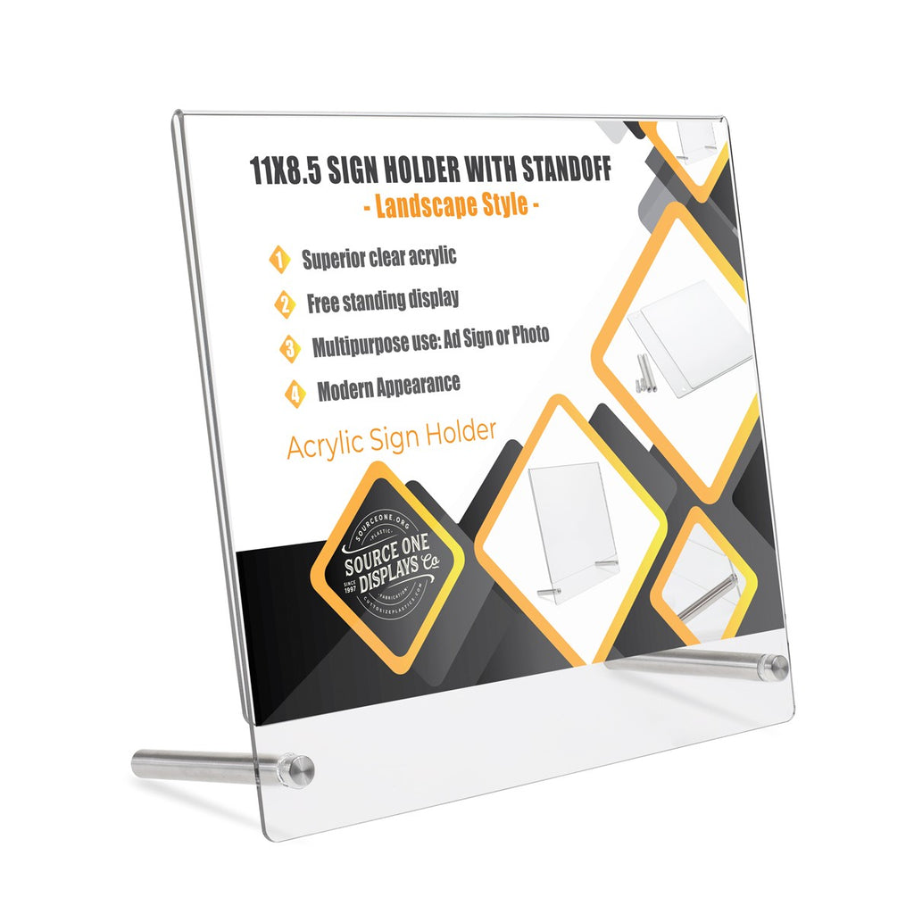 Premium Desktop Sign Holder with Standoff Hardware