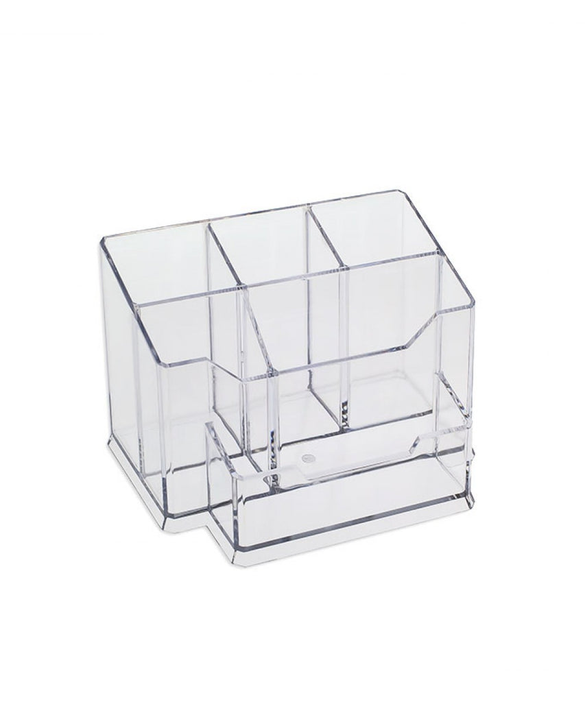 Premium Acrylic Desktop Organizer for pens, pencils and business cards