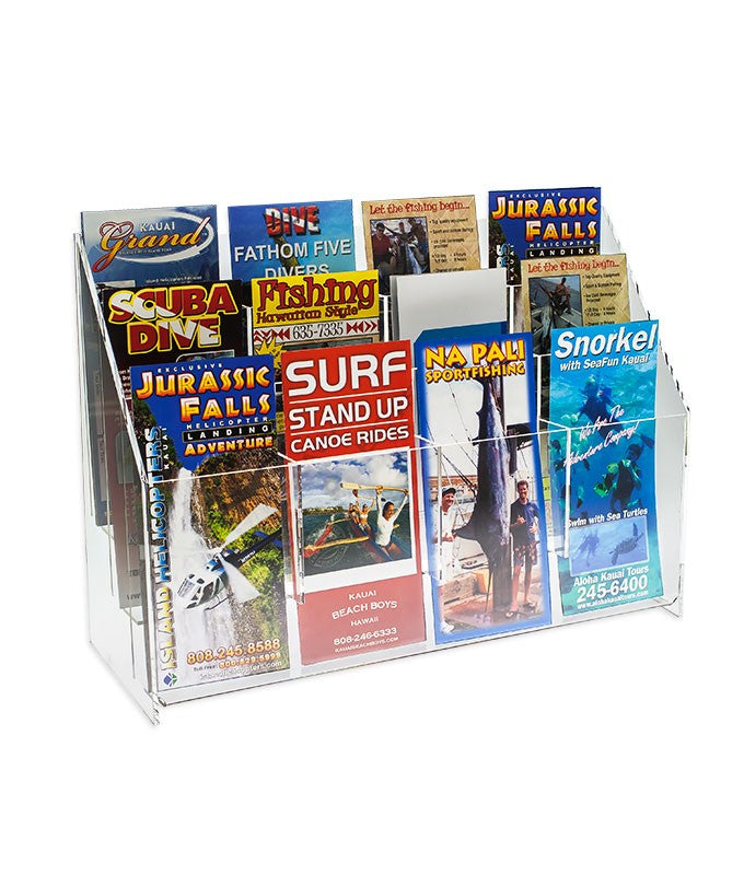 Premium Tiered Lucite Trifold Brochure Holders