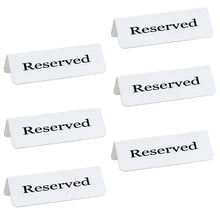 Load image into Gallery viewer, White Reserved Table Sign, Set of 6