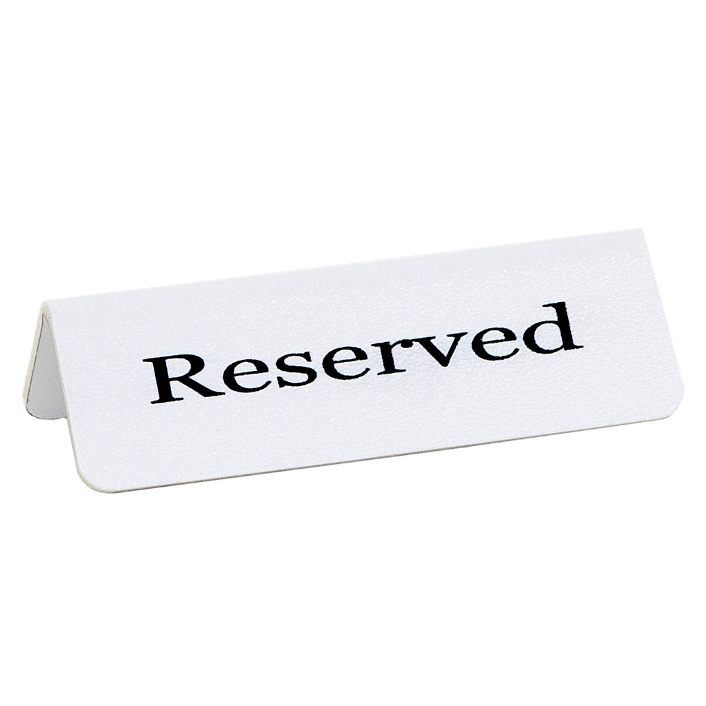 White Reserved Table Sign, Set of 6