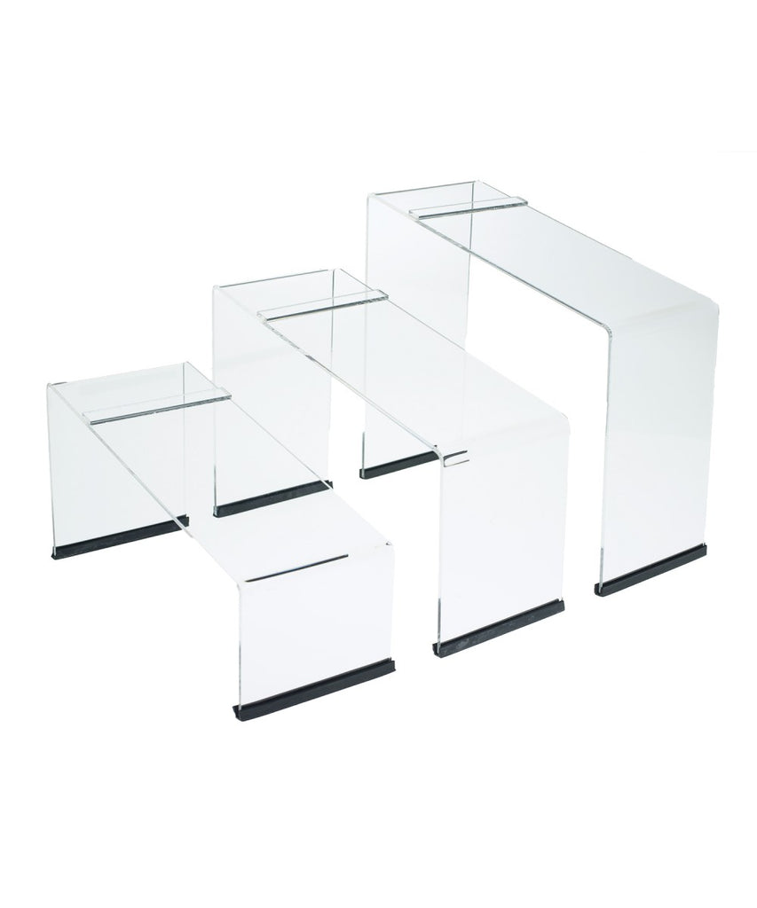 Shoe Display Risers in Set of 3 with Non Slip Rubber - Available in All Colors