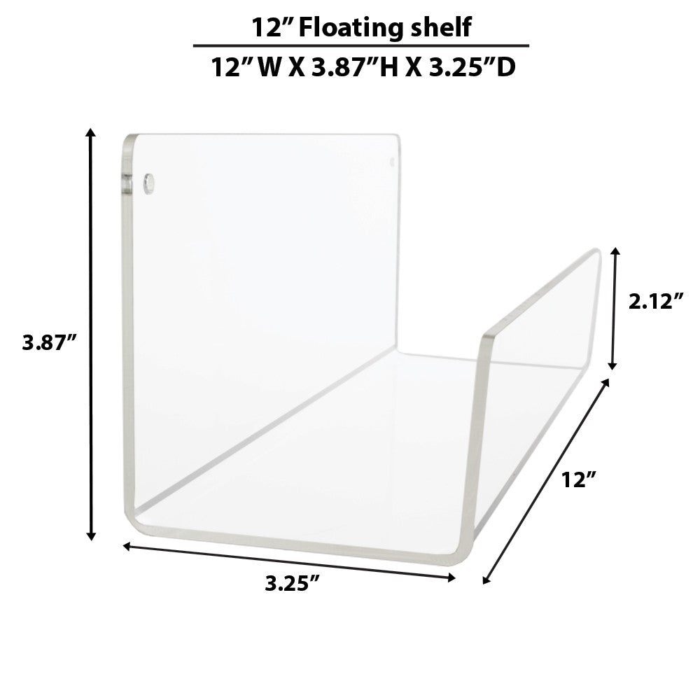 Acrylic Floating Wall Mount Shelves