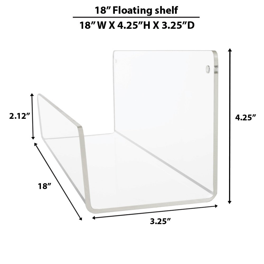 Acrylic Floating Wall Mount Shelves