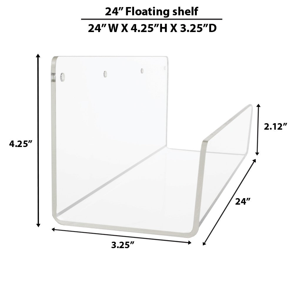 Acrylic Floating Wall Mount Shelves