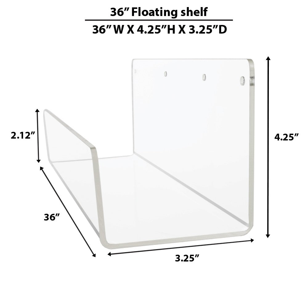 Acrylic Floating Wall Mount Shelves