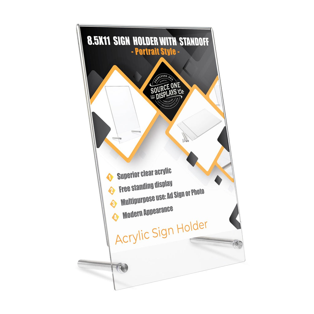 Premium Desktop Sign Holder with Standoff Hardware