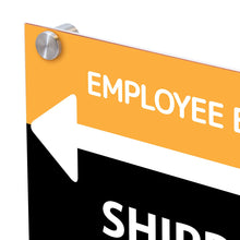 Load image into Gallery viewer, Custom Printed Acrylic Sign Holder with 1" Stainless Steel Standoffs