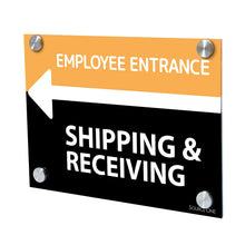 Load image into Gallery viewer, Custom Printed Acrylic Sign Holder with 1" Stainless Steel Standoffs