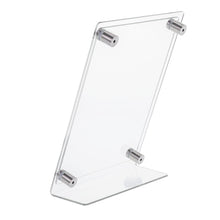 Load image into Gallery viewer, 8.5&quot; x 11&quot; Slant Back Sign Holder with Front Panel and Standoffs