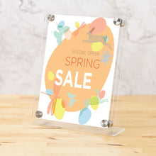Load image into Gallery viewer, 8.5" x 11" Slant Back Sign Holder with Front Panel and Standoffs