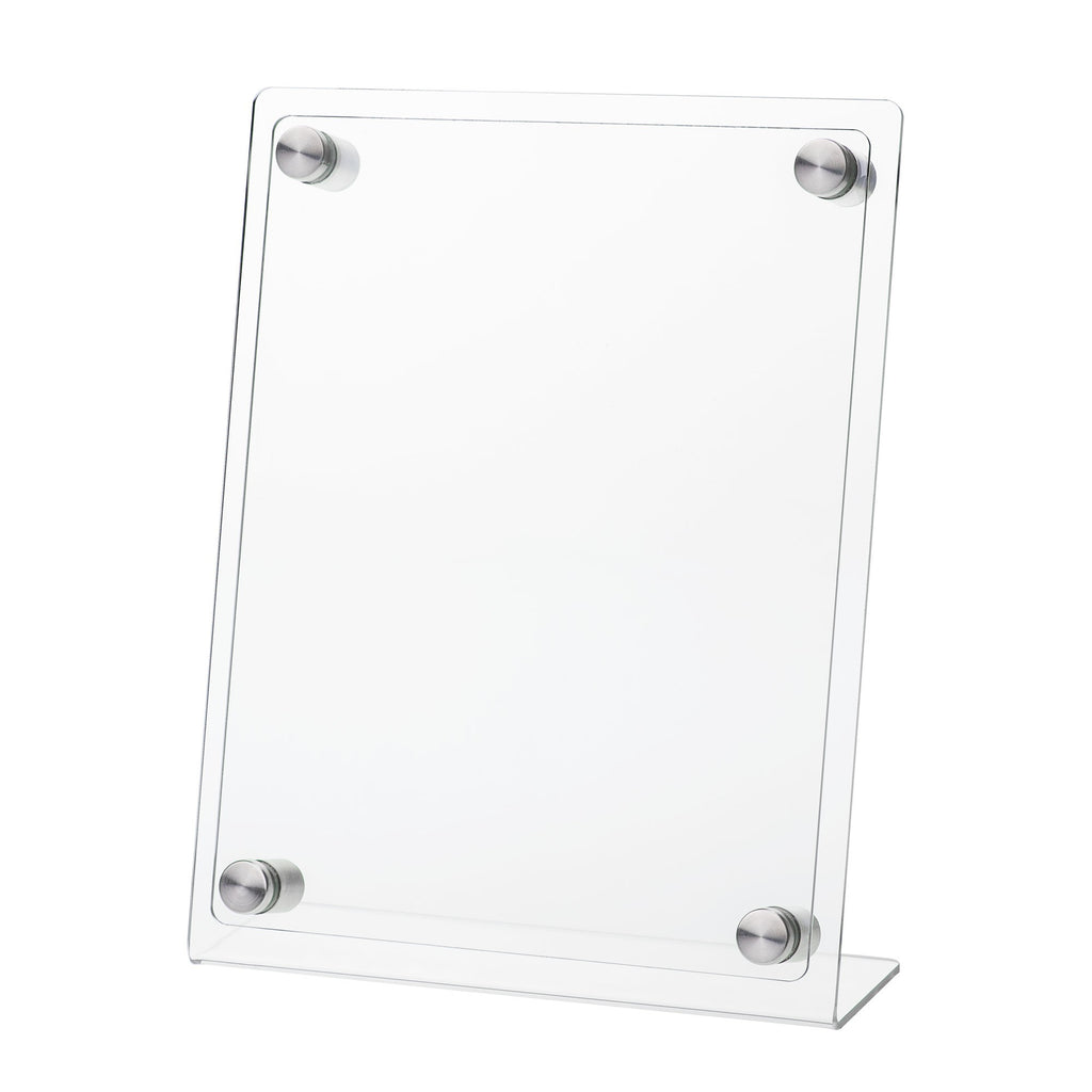 8.5" x 11" Slant Back Sign Holder with Front Panel and Standoffs