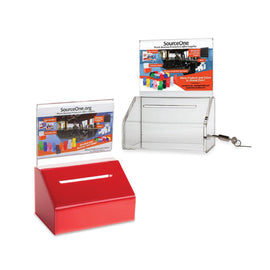 Slopie Donation Box with Sign Holder & Lock