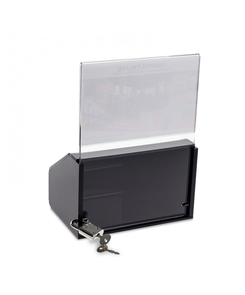 Slopie Donation Box with Sign Holder & Lock