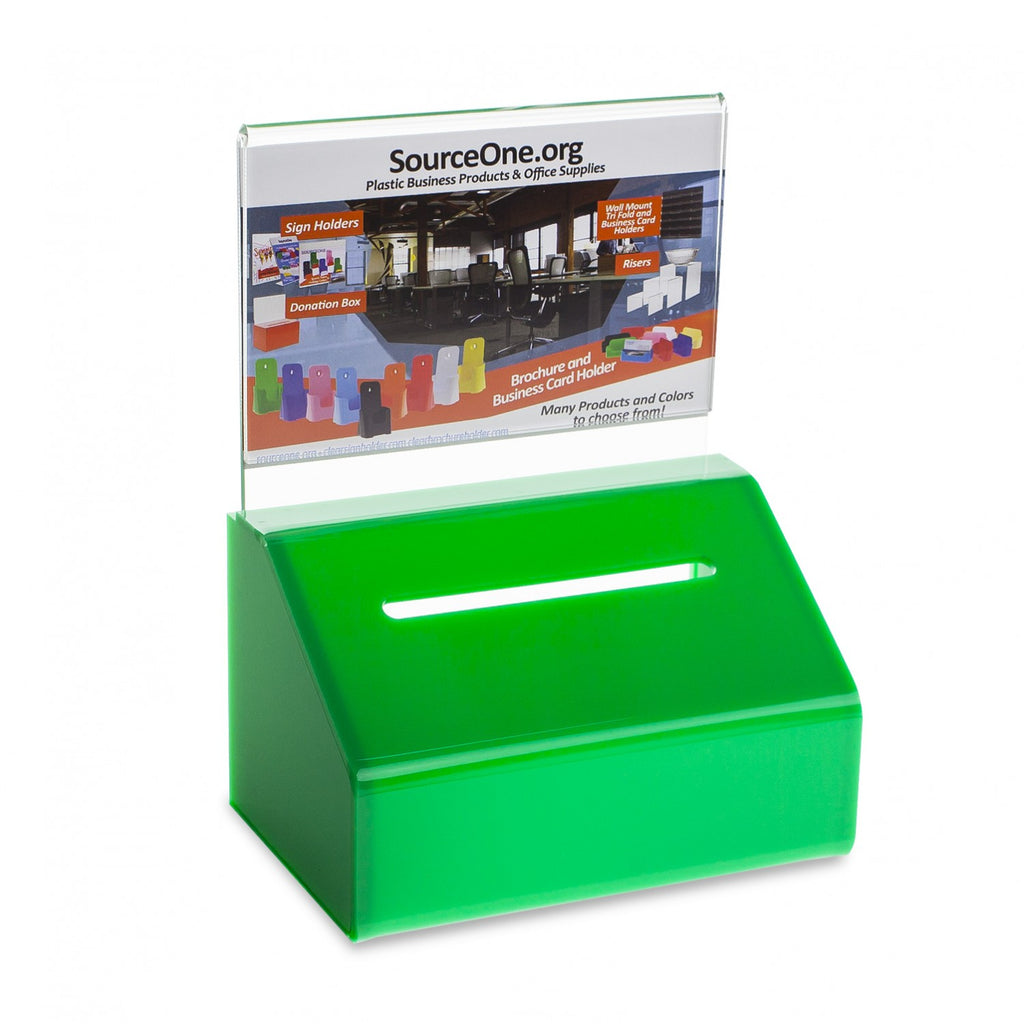 Slopie Donation Box with Sign Holder & Lock