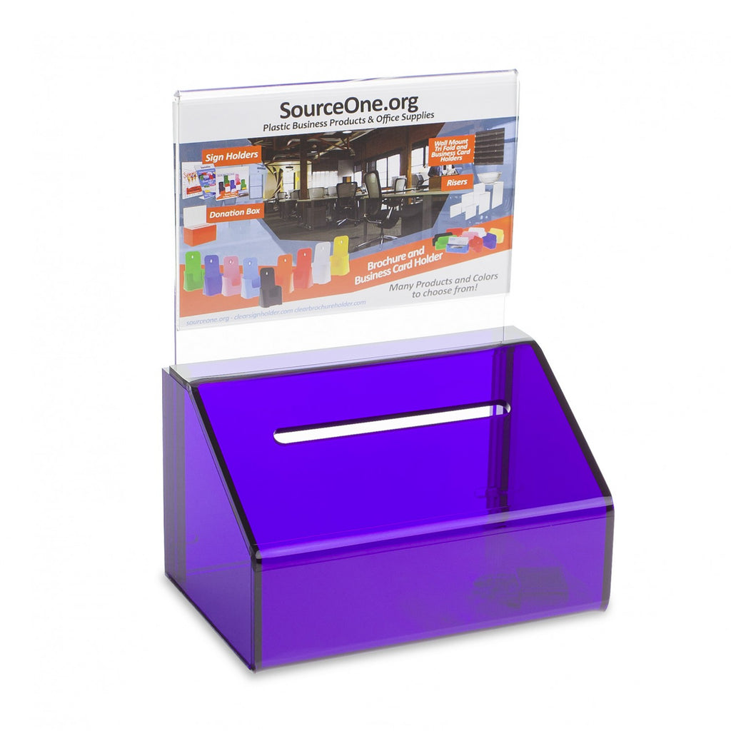 Slopie Donation Box with Sign Holder & Lock