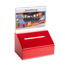 Load image into Gallery viewer, Slopie Donation Box with Sign Holder &amp; Lock