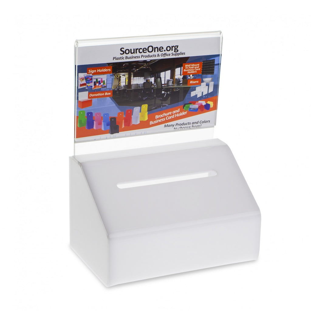 Slopie Donation Box with Sign Holder & Lock