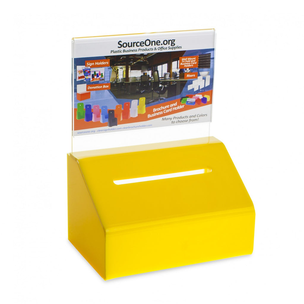 Slopie Donation Box with Sign Holder & Lock