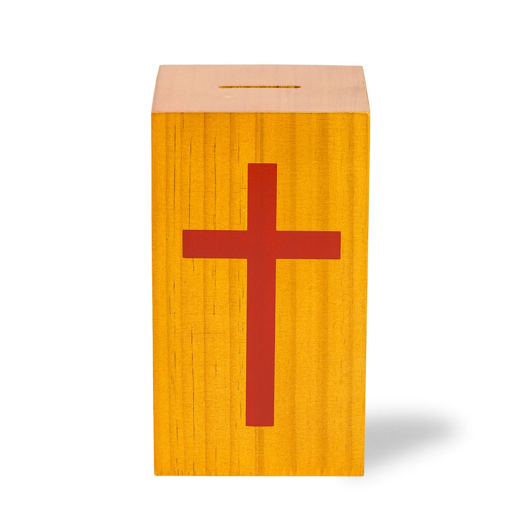 Small Wood Donation Box with Cross