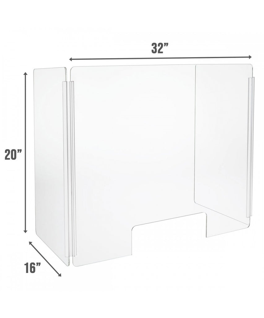 Portable Sneeze Guard, Fold-able Clear Acrylic Plexiglass Shield